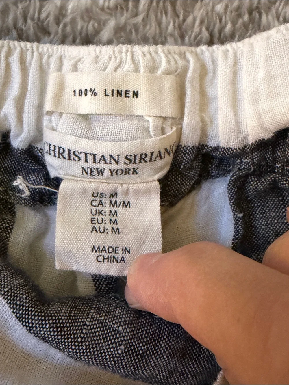 Christian Siriano Black and White Striped Linen Pants - Picture 8 of 9